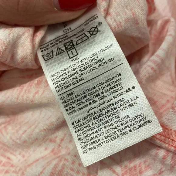 Old Navy Tropical Leaves Pattern Light Pink Hot Pink Racer Back Cutout Tank S - Picture 7 of 7